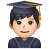 Man Student: Light Skin Tone Emoji 👨🏻‍🎓 image - Samsung style