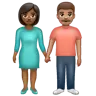 Woman And Man Holding Hands: Medium-Dark Skin Tone, Medium Skin Tone Emoji 👩🏾‍🤝‍👨🏽 image - WhatsApp style