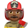 Man Firefighter: Medium-Dark Skin Tone Emoji 👨🏾‍🚒 image - Apple style