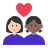 Couple With Heart: Woman, Woman, Light Skin Tone, Medium-Dark Skin Tone