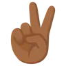 Victory Hand: Medium-Dark Skin Tone Emoji ✌🏾 image - Google Noto Color style