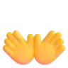 Znak otwartych rąk Emoji 👐 image - Microsoft 3D Fluent style