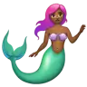Mermaid: Medium-Dark Skin Tone Emoji 🧜🏾‍♀️ image - WhatsApp style