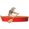 Woman Rowing Boat: Medium-Light Skin Tone Emoji 🚣🏼‍♀️ image - Apple style