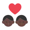 Kiss: Man, Man, Dark Skin Tone Emoji 👨🏿‍❤️‍💋‍👨🏿 image - Tossface style