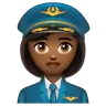 Woman Pilot: Medium-Dark Skin Tone Emoji 👩🏾‍✈️ image - WhatsApp style
