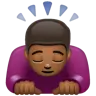 Person Bowing: Medium-Dark Skin Tone Emoji 🙇🏾 image - WhatsApp style