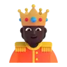 Person With Crown: Dark Skin Tone Emoji 🫅🏿 image - Microsoft 3D Fluent style