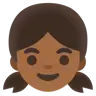 Girl: Medium-Dark Skin Tone Emoji 👧🏾 image - Google Noto Color style