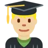 Man Student: Medium-Light Skin Tone Emoji 👨🏼‍🎓 image - Twitter / X (Twemoji) style