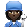 Woman Mechanic: Dark Skin Tone Emoji 👩🏿‍🔧 image - WhatsApp style