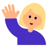 Woman Raising Hand: Medium-Light Skin Tone Emoji 🙋🏼‍♀️ image - Tossface style