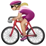Woman Biking: Medium-Light Skin Tone Emoji 🚴🏼‍♀️ image - WhatsApp style