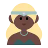 Woman Elf: Dark Skin Tone Emoji 🧝🏿‍♀️ image - Tossface style