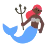 Mermaid: Dark Skin Tone Emoji 🧜🏿‍♀️ image - Tossface style
