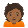 Person Frowning: Medium-Dark Skin Tone Emoji 🙍🏾 image - Google Noto Color style