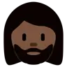 Woman: Dark Skin Tone, Beard Emoji 🧔🏿‍♀️ image - Twitter / X (Twemoji) style