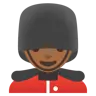 Man Guard: Medium-Dark Skin Tone Emoji 💂🏾‍♂️ image - Google Noto Color style