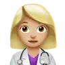 Woman Health Worker: Medium-Light Skin Tone Emoji 👩🏼‍⚕️ image - Apple style