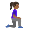 Woman Kneeling Facing Right: Medium-Dark Skin Tone Emoji 🧎🏾‍♀️‍➡️ image - Google Noto Color style