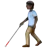 Person With White Cane: Dark Skin Tone