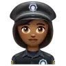 Woman Police Officer: Medium-Dark Skin Tone Emoji 👮🏾‍♀️ image - WhatsApp style
