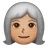 Woman: Medium Skin Tone, White Hair