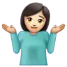 Person Shrugging: Light Skin Tone Emoji 🤷🏻 image - WhatsApp style