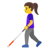 Woman With White Cane Emoji 👩‍🦯 image - Google Noto Color style