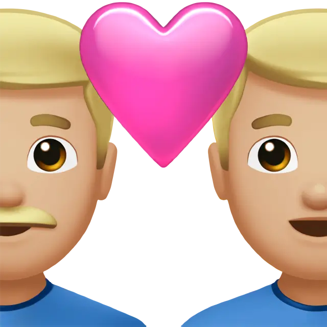 Couple With Heart: Man, Man, Medium-Light Skin Tone