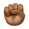 Raised Fist: Medium-Dark Skin Tone Emoji ✊🏾 image - Samsung style