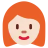 Woman: Light Skin Tone, Red Hair Emoji 👩🏻‍🦰 image - Twitter / X (Twemoji) style