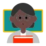 Teacher: Dark Skin Tone Emoji 🧑🏿‍🏫 image - Tossface style