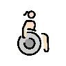 Woman In Manual Wheelchair: Light Skin Tone Emoji 👩🏻‍🦽 image - OpenMoji style