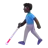Man With White Cane: Dark Skin Tone