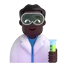 Man Scientist: Dark Skin Tone Emoji 👨🏿‍🔬 image - Microsoft 3D Fluent style