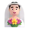 Man With Veil: Light Skin Tone Emoji 👰🏻‍♂️ image - Microsoft 3D Fluent style