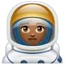 Woman Astronaut: Medium-Dark Skin Tone Emoji 👩🏾‍🚀 image - WhatsApp style
