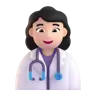 Woman Health Worker: Light Skin Tone Emoji 👩🏻‍⚕️ image - Microsoft 3D Fluent style