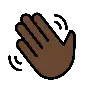 Waving Hand: Dark Skin Tone Emoji 👋🏿 image - OpenMoji style