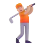 Person Golfing: Medium-Light Skin Tone Emoji 🏌🏼 image - Microsoft 3D Fluent style