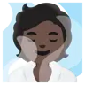 Person In Steamy Room: Dark Skin Tone Emoji 🧖🏿 image - Google Noto Color style