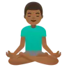Man In Lotus Position: Medium-Dark Skin Tone Emoji 🧘🏾‍♂️ image - Google Noto Color style