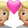 Couple With Heart: Medium-Light Skin Tone Emoji 💑🏼 image - Apple style