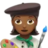 Woman Artist: Medium-Dark Skin Tone Emoji 👩🏾‍🎨 image - Apple style
