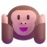 Hören Sie keinen bösen Affen Emoji 🙉 image - Microsoft 3D Fluent style