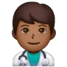Man Health Worker: Medium-Dark Skin Tone Emoji 👨🏾‍⚕️ image - Samsung style