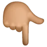Backhand Index Pointing Down: Medium Skin Tone Emoji 👇🏽 image - Samsung style
