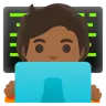 Technologist: Medium-Dark Skin Tone Emoji 🧑🏾‍💻 image - Google Noto Color style