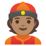 Person With Skullcap: Medium Skin Tone Emoji 👲🏽 image - Google Noto Color style